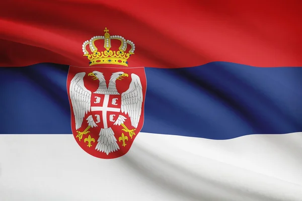Serie von gekräuselte Flags. Republik Serbien. — Stockfoto