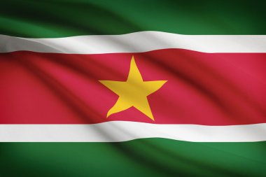 Series of ruffled flags. Republic of Suriname. clipart