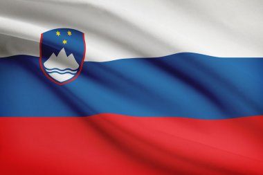 fırfır yakalı bayrakları dizi. Slovenya Cumhuriyeti.