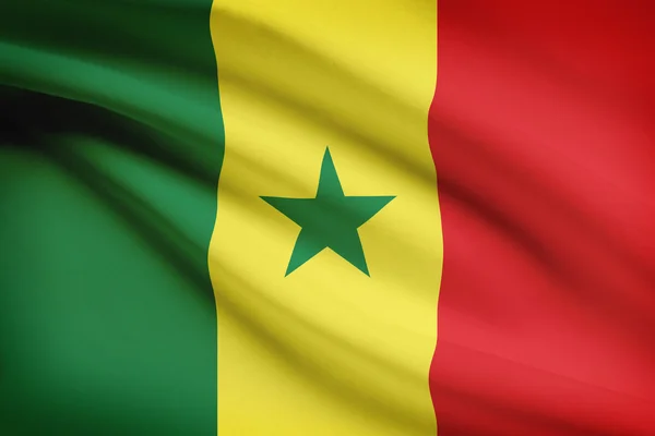Fodros zászlók sorozata. a Szenegáli Köztársaság. — Stock Fotó