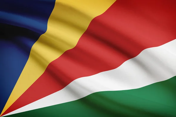 Serie de banderas con volantes. República de las seychelles. —  Fotos de Stock