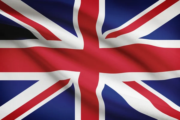 Series of ruffled flags. United Kingdom of Great Britain and Northern Ireland. — Stock Photo, Image