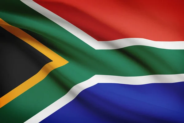 Series of ruffled flags. Republic of South Africa. — Stock Photo, Image