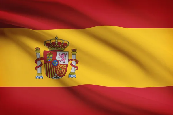Series of ruffled flags. Kingdom of Spain. — Stock Photo, Image