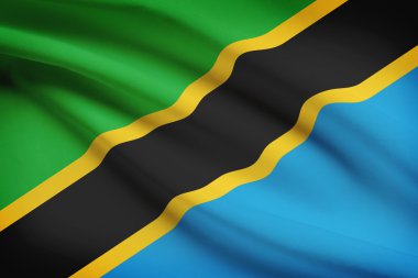 fırfır yakalı bayrakları dizi. Tanzanya Birleşik Cumhuriyeti.