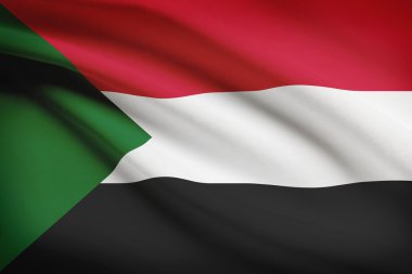 fırfır yakalı bayrakları dizi. sudan Cumhuriyeti.