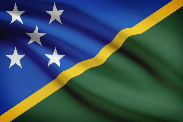 Series of ruffled flags. Solomon Islands. — Stock Photo, Image