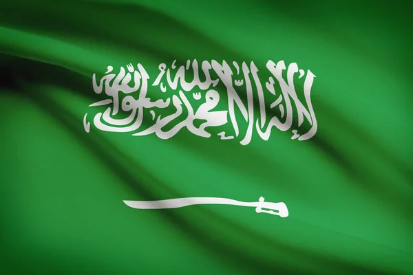 Series of ruffled flags. Kingdom of Saudi Arabia. — Stock Photo, Image