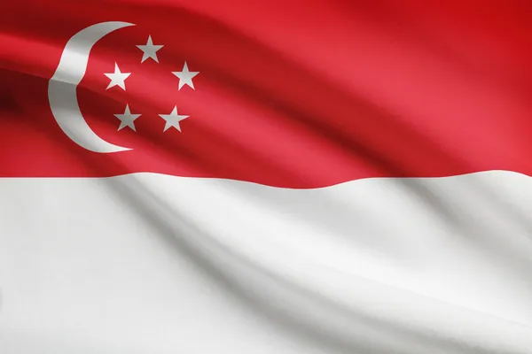 Serie av ruggig flaggor. Republiken singapore. — Stockfoto