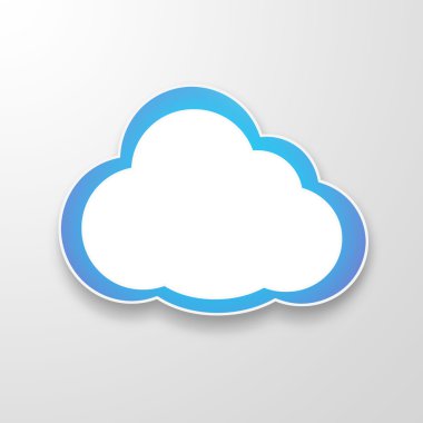 Degrade mavi zemin üzerine beyaz kağıt bulutlar