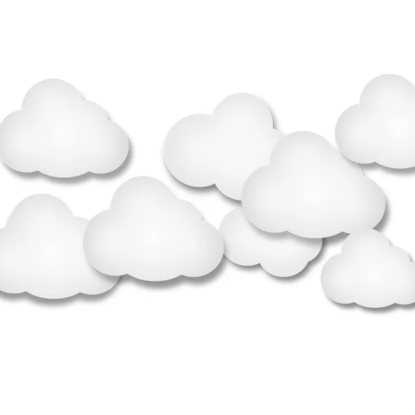 Degrade mavi zemin üzerine beyaz kağıt bulutlar — Stok fotoğraf