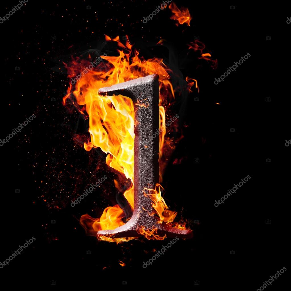 Numbers and symbols on fire - 1 Stock Photo by ©Studioclover 37488679