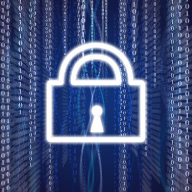 Kilit şekli çizim arka plan üzerinde numaraları ile