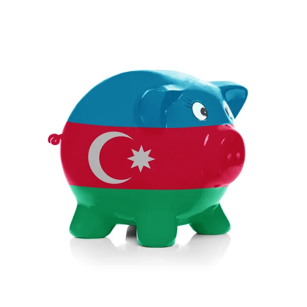 Piggy bank met vlag coating overheen - Azerbeidzjan — Stockfoto