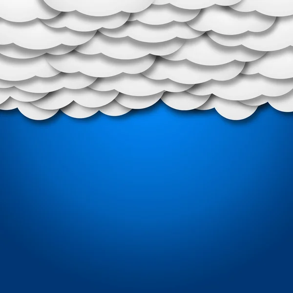 Livre blanc nuages sur fond bleu dégradé - illustration — Photo