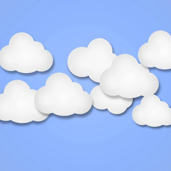 그라데이션 퍼플 컬러 배경 위에 흰 종이 구름 — 스톡 사진
