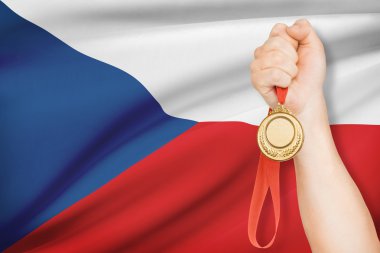 el ile arka plan - Çek Cumhuriyeti bayrağı Madalyası
