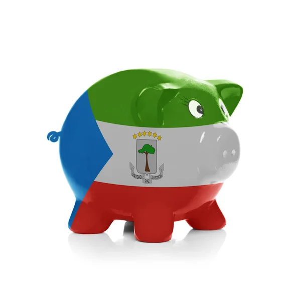 Piggy bank met vlag coating overheen - Equatoriaal-guinea — Stockfoto