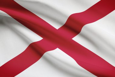 fırfır yakalı bayrakları dizi. alabama Eyaleti.
