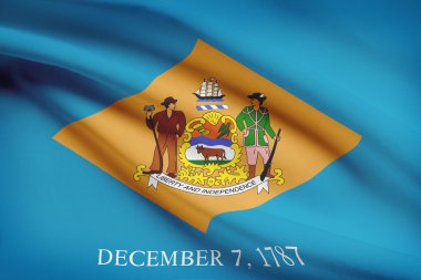 fırfır yakalı bayrakları dizi. delaware eyalet.