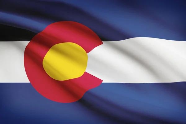 Series of ruffled flags. State of Colorado. — Stock Photo, Image