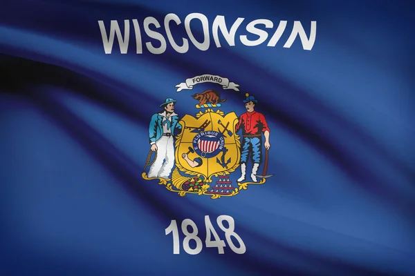 Série de drapeaux ébouriffé. État du wisconsin. — Photo