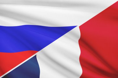 fırfır yakalı bayrakları dizi. Rusya ve Fransa.