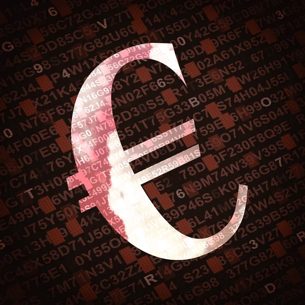 Eurotecknet valuta med siffror och bokstäver på bakgrund — Stockfoto