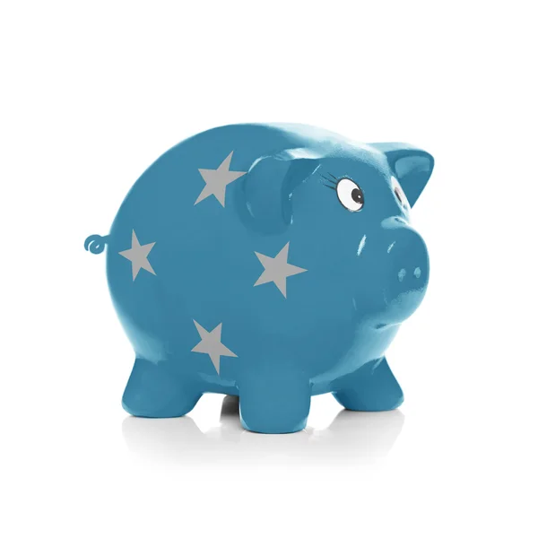 Piggy bank met vlag schilderij overheen - micronesia — Stockfoto