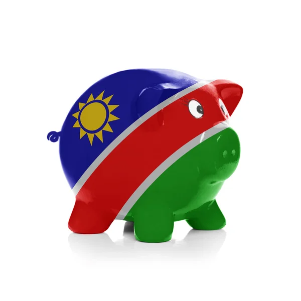 Piggy bank with flag painting over it - Namibia — Stock Photo, Image