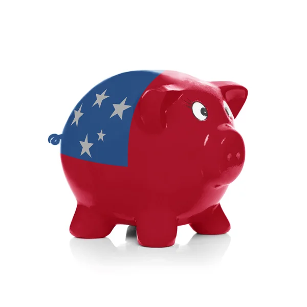 Piggy bank with flag painting over it - Samoa — Stock Photo, Image