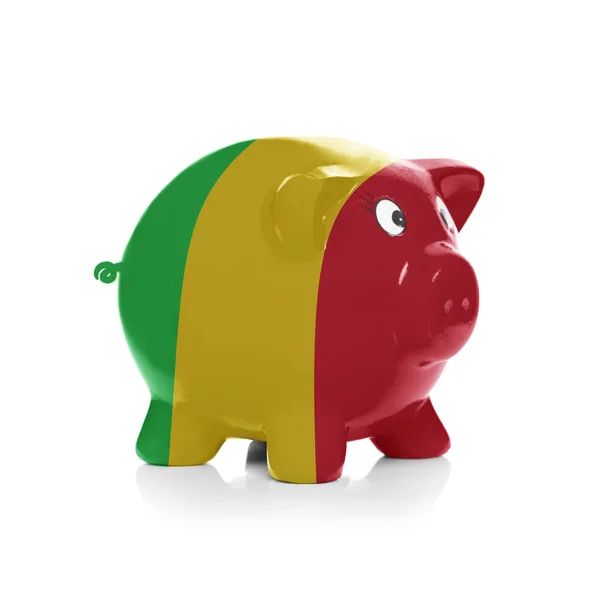 Piggy bank with flag coating over it - Mali — Stock Photo, Image