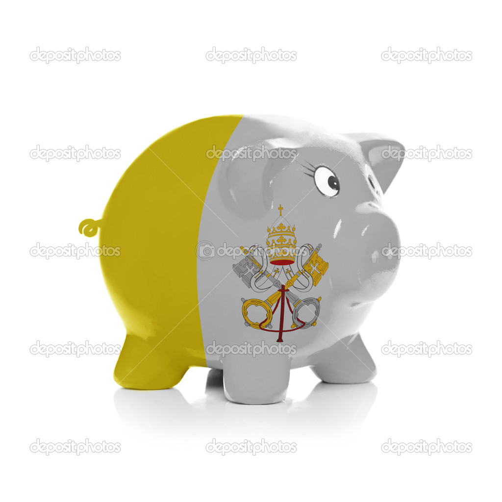 Piggy bank with flag painting over it - Vatican City