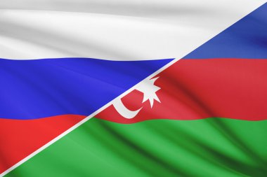 fırfır yakalı bayrakları dizi. Rusya ve Azerbaycan.