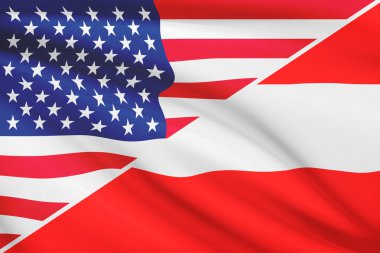 fırfır yakalı bayrakları dizi. ABD ve Avusturya.