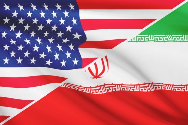 fırfır yakalı bayrakları dizi. ABD ve iran İslam Cumhuriyeti.
