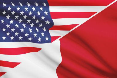fırfır yakalı bayrakları dizi. ABD ve malta Cumhuriyeti.