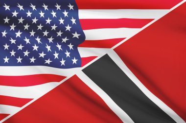 fırfır yakalı bayrakları dizi. ABD ve trinidad ve tobago Cumhuriyeti.