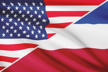 fırfır yakalı bayrakları dizi. ABD ve Devlet Birliği Sırbistan ve Karadağ.