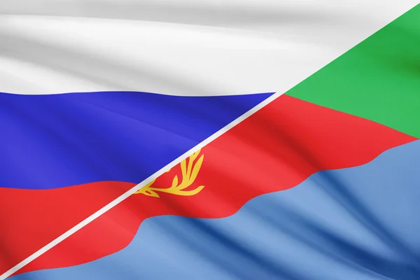 Серия трепал флагов. Россия и государства Эритреи. — стоковое фото
