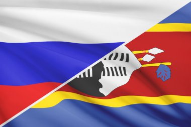 fırfır yakalı bayrakları dizi. Rusya ve swaziland Krallığı.