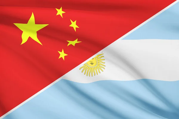 Série de drapeaux ébouriffé. République de Chine et argentine. — Photo