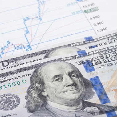 100 dolarlık banknot - 1-1 oran ile hisse senedi grafiği