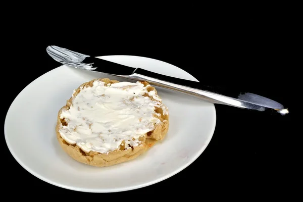 Muffin anglais et fromage à la crème — Photo