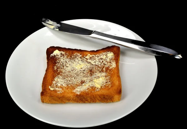 ホワイト バター付きのトースト — ストック写真