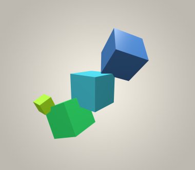 3D arka plan: renkli küpler
