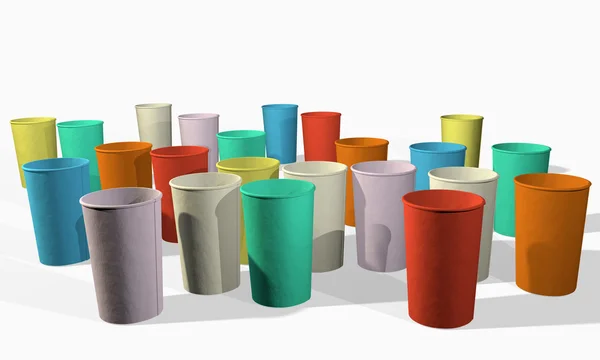 Tasses en papier coloré — Photo