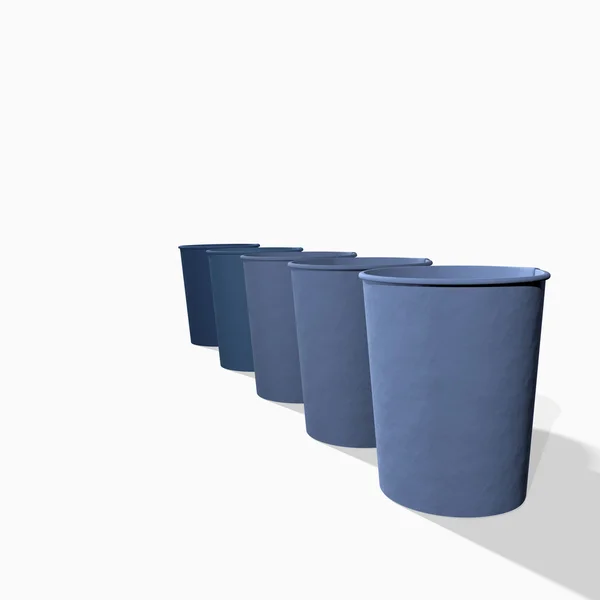 Tasses en papier bleu — Photo