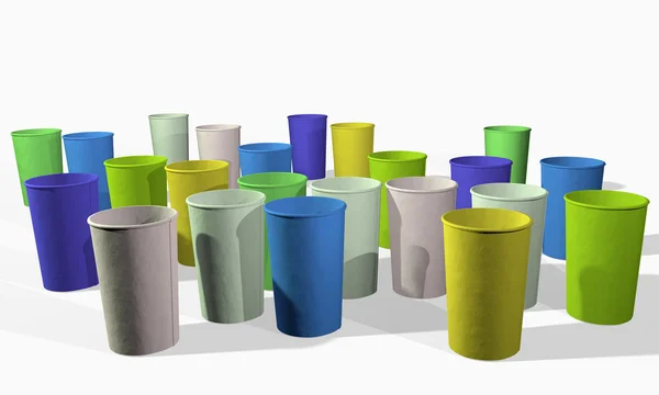Colorful eco paper cups — Stock Photo, Image