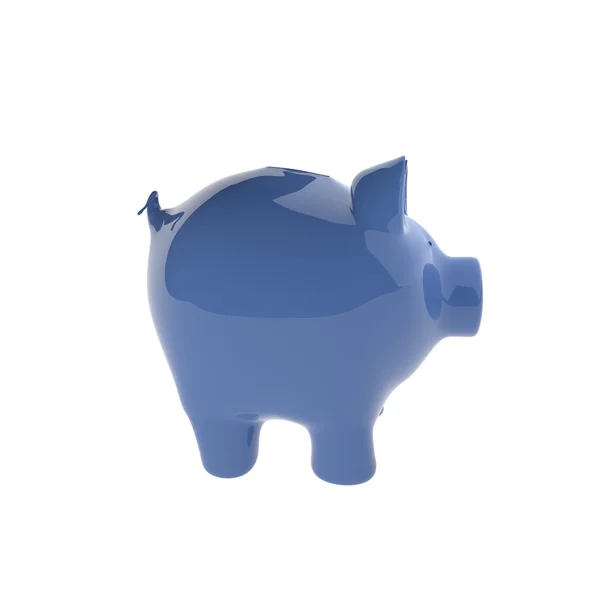 Blue ceramic piggy bank isolated on white — Stock Photo, Image